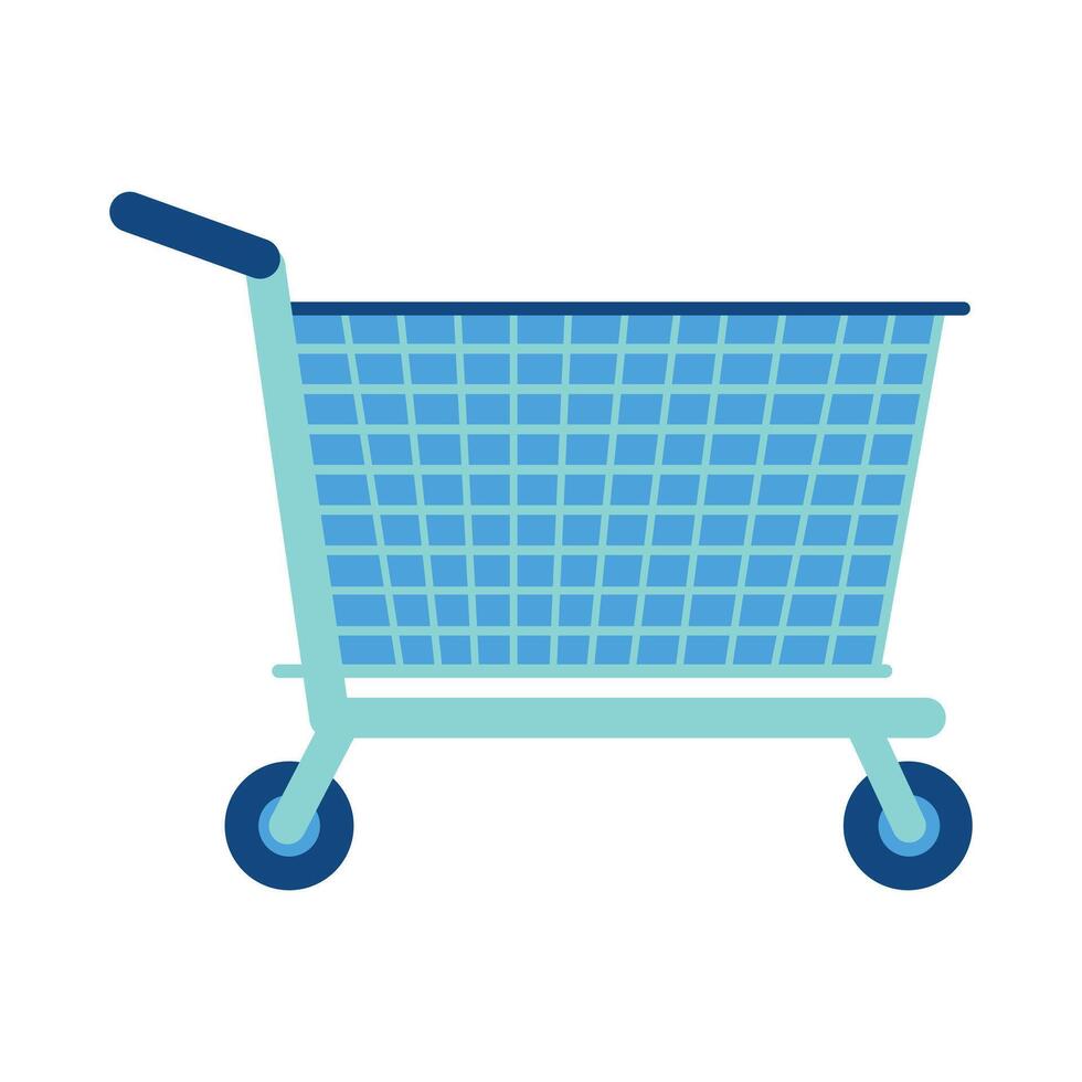 compras carro icono color plano ilustración en blanco vector