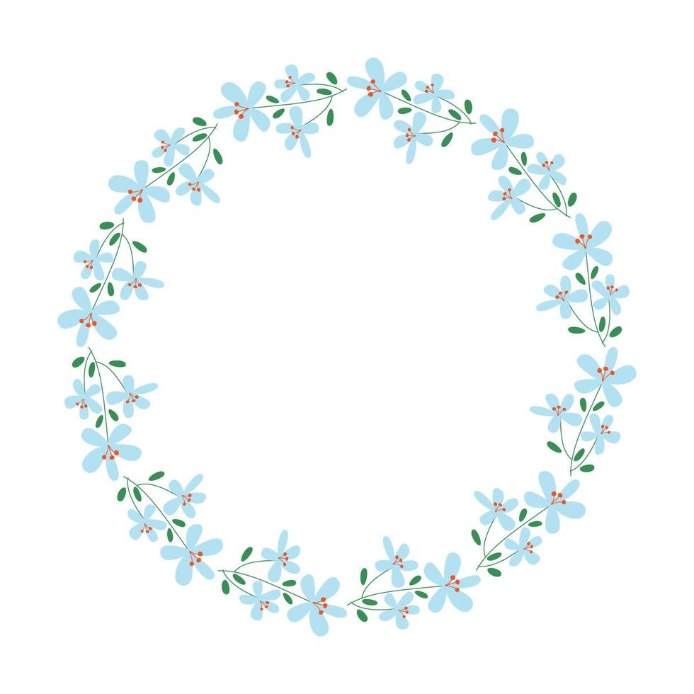 vector hand-drawn spring floral frame concept