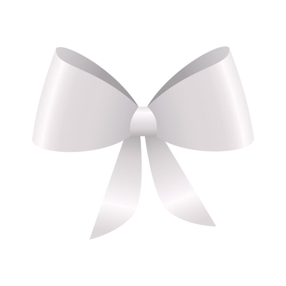 Vector realistic silver bow isolated on white background 42345687