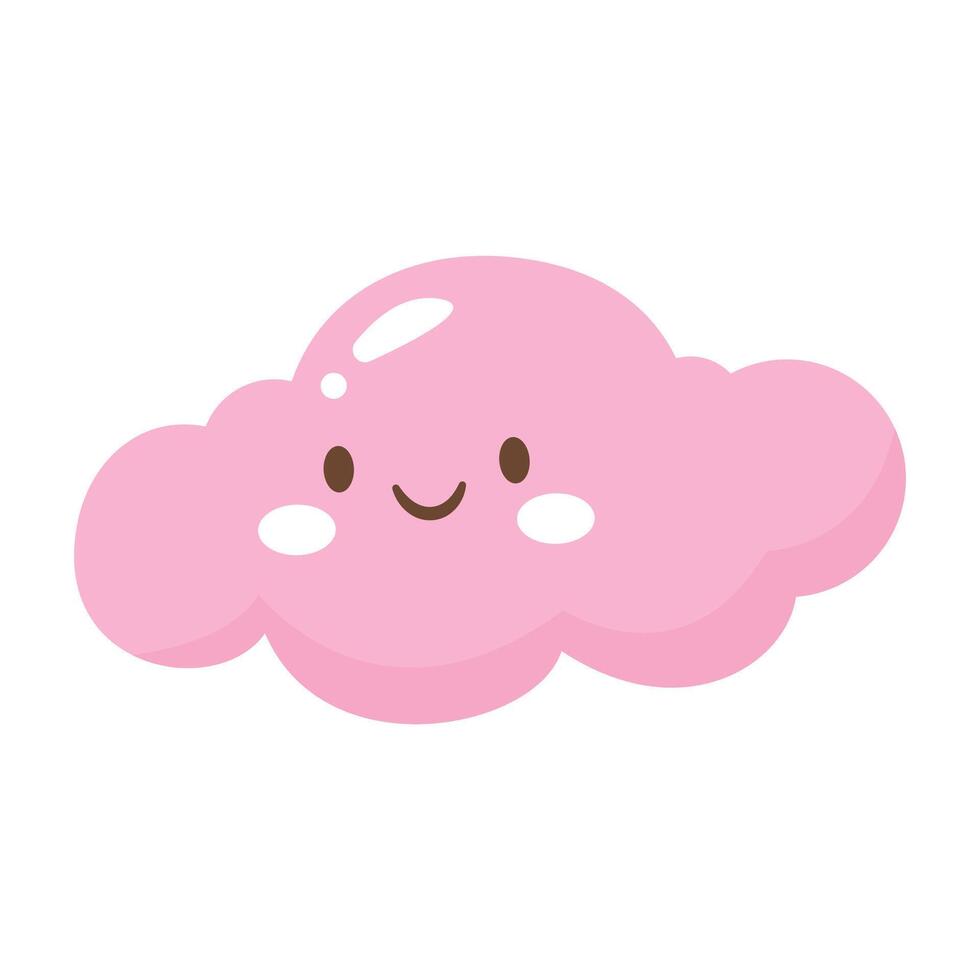 Vector cartoon cloud vector illustration on white background