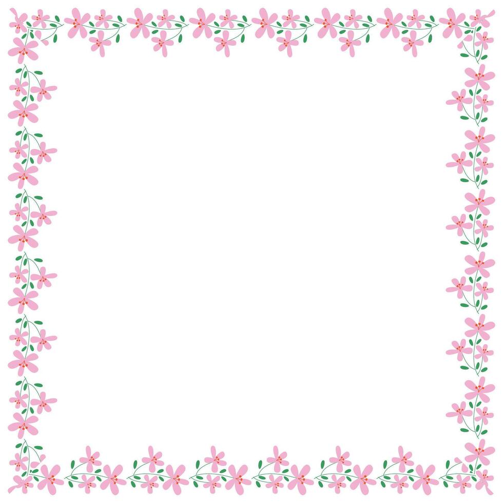vector handdrawn spring floral frame concept