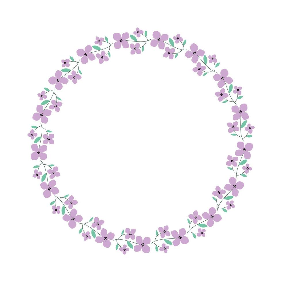 vector handdrawn spring floral frame concept