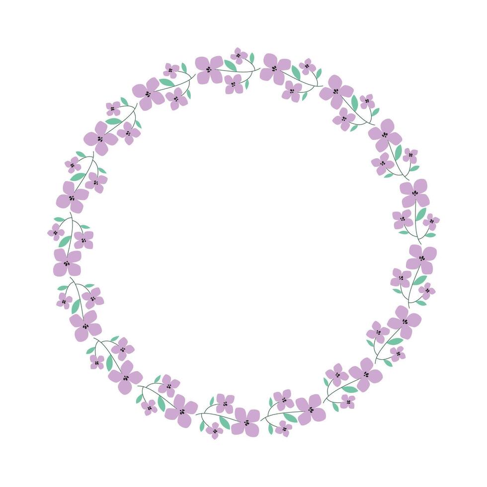 vector handdrawn spring floral frame concept