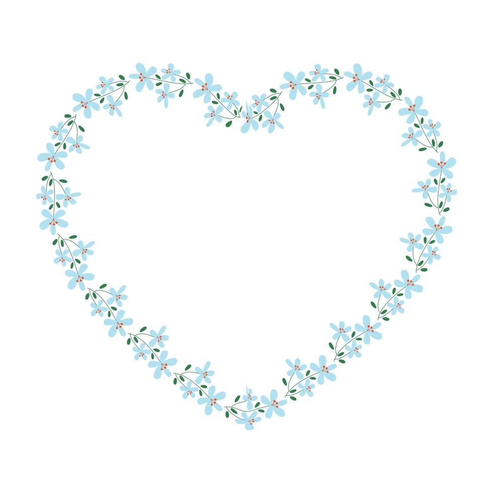 vector hand drawn flat design hearts border and frame