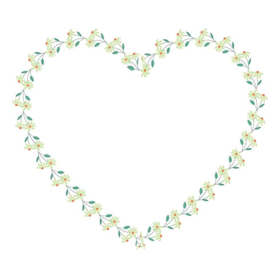 vector hand drawn flat design hearts border and frame