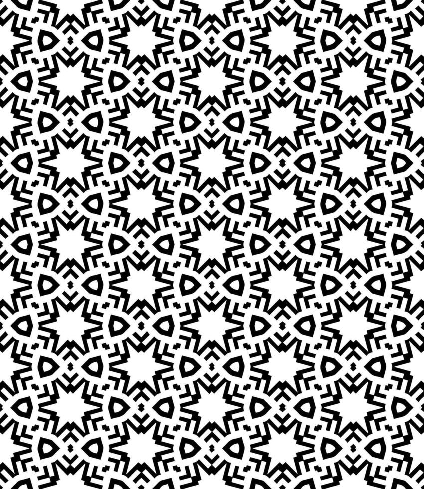 patrón abstracto sin costuras en blanco y negro. fondo y telón de fondo. diseño ornamental en escala de grises. vector