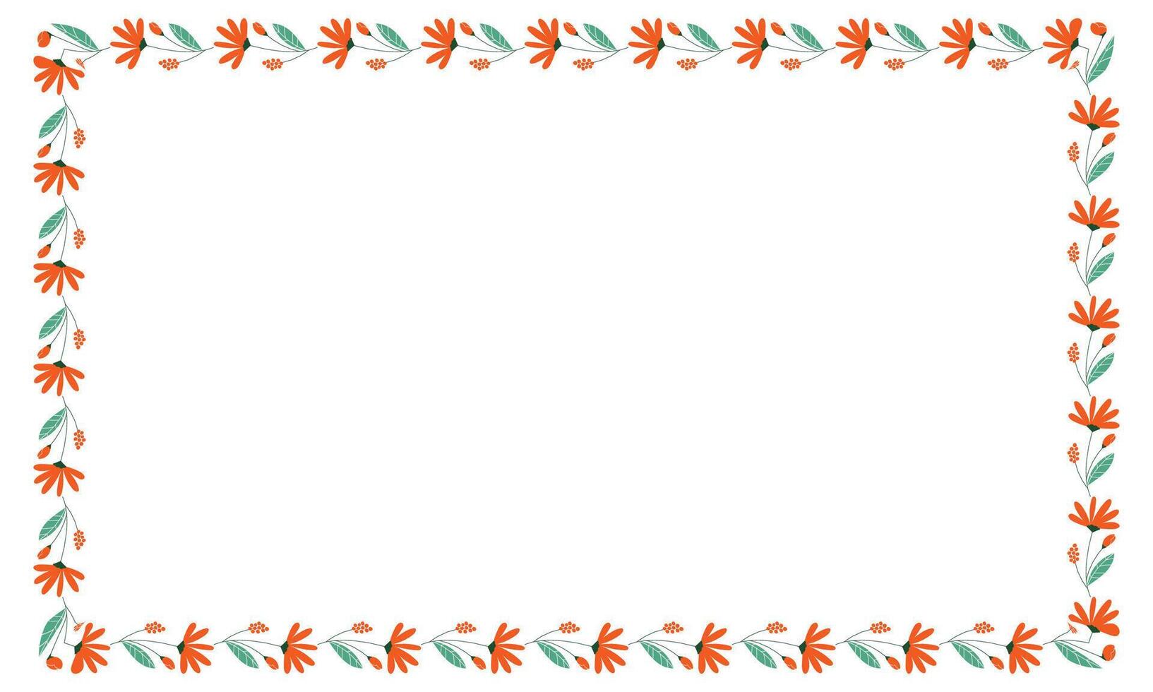 vector handdrawn spring floral frame concept