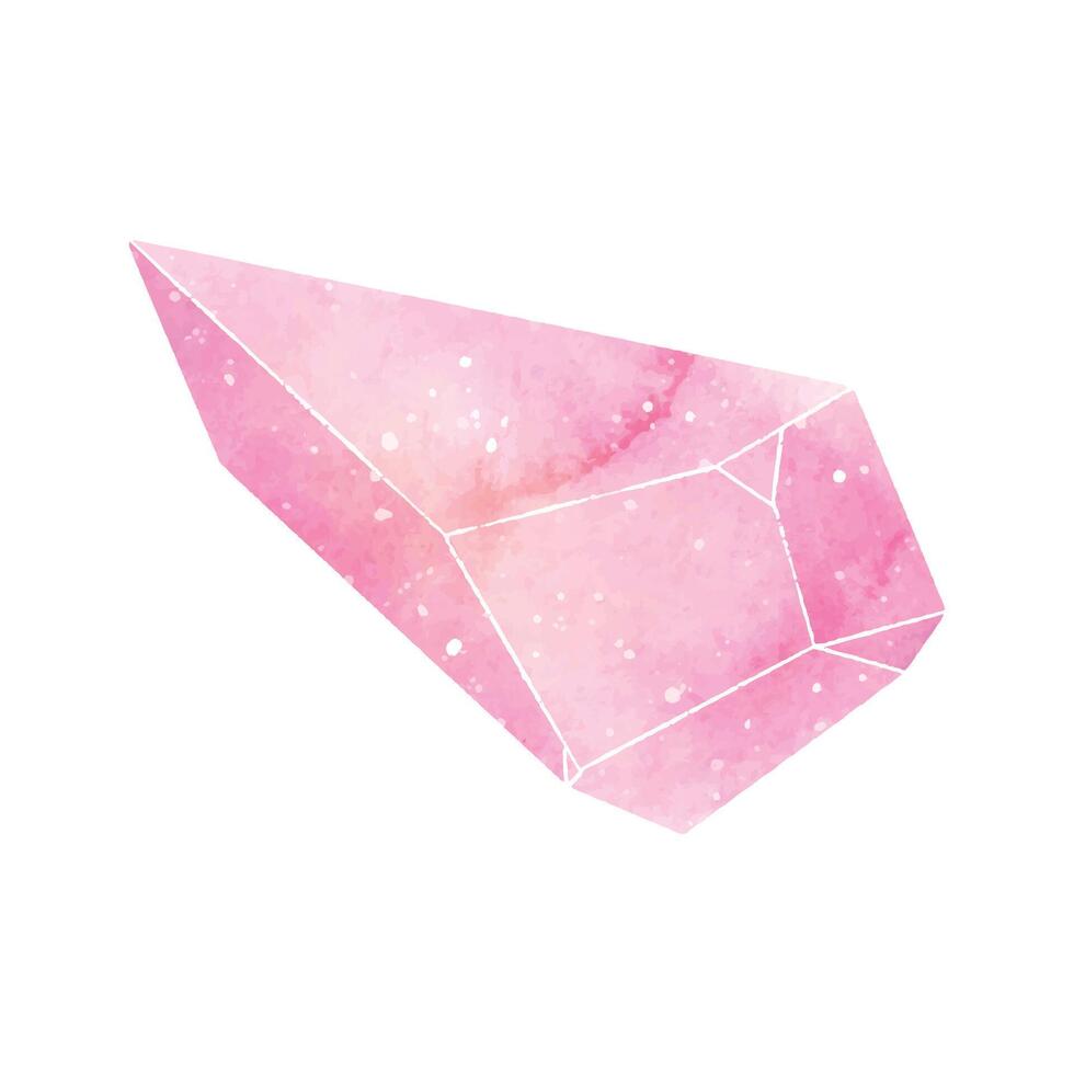 vector watercolor crystal on white background