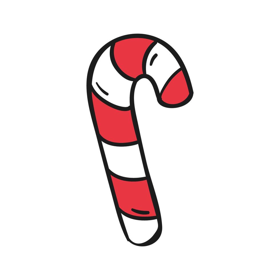 vector christmas candy canes drawing isolated on white background