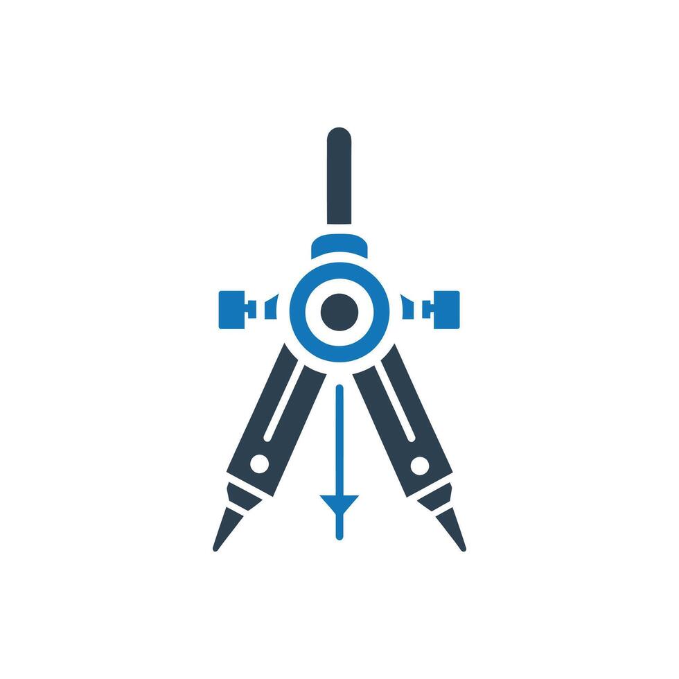 Drawing compass icon vector