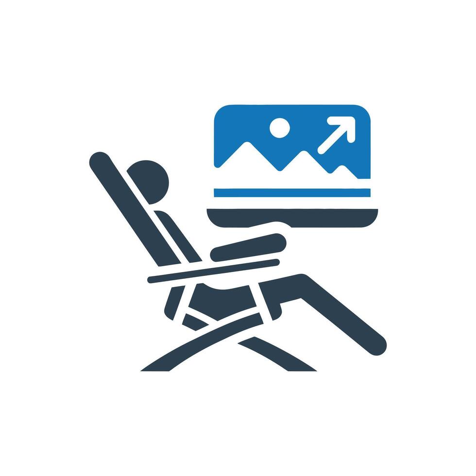 Reclining Chair Icon, Waiting room icon vector