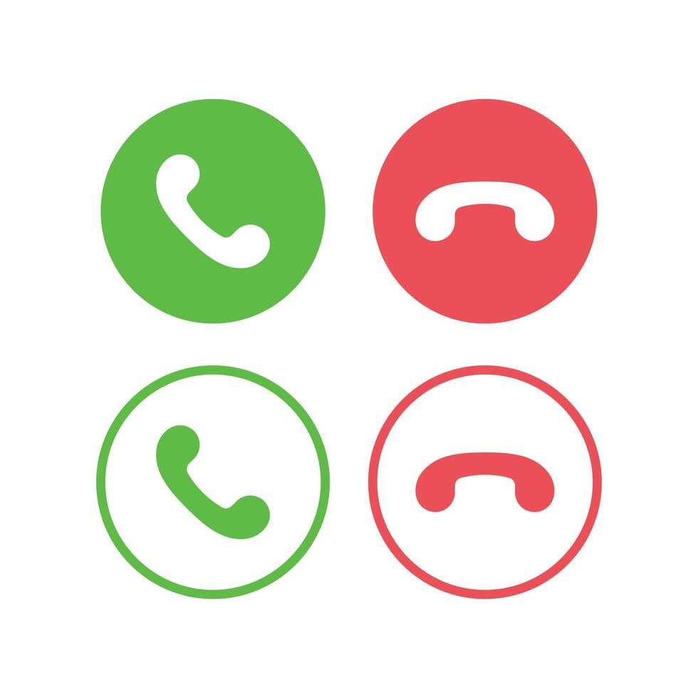 Phone call accept and decline buttons icon Vector illustration. Phone call symbol icon.