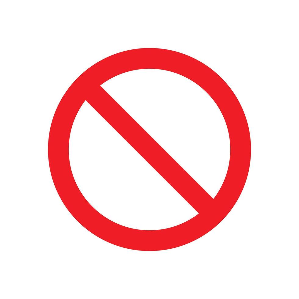 No sign vector isolated on white background.