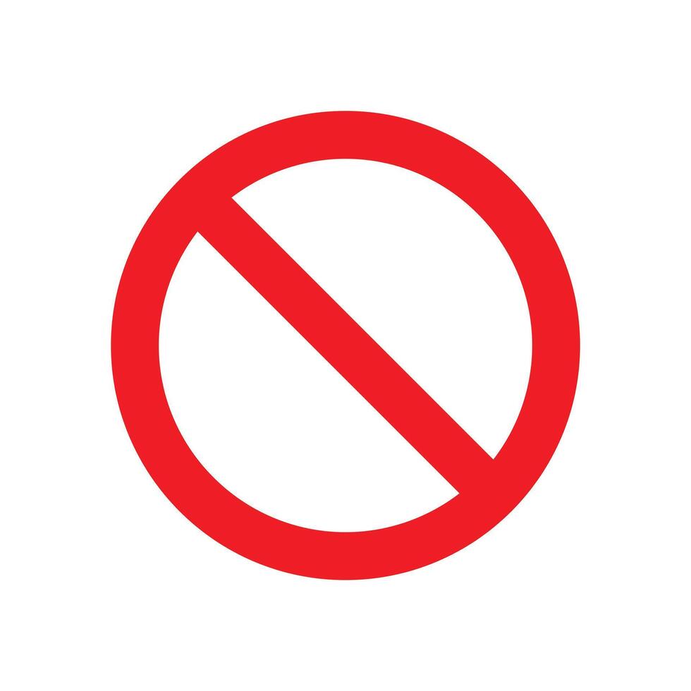 No sign vector isolated on white background.