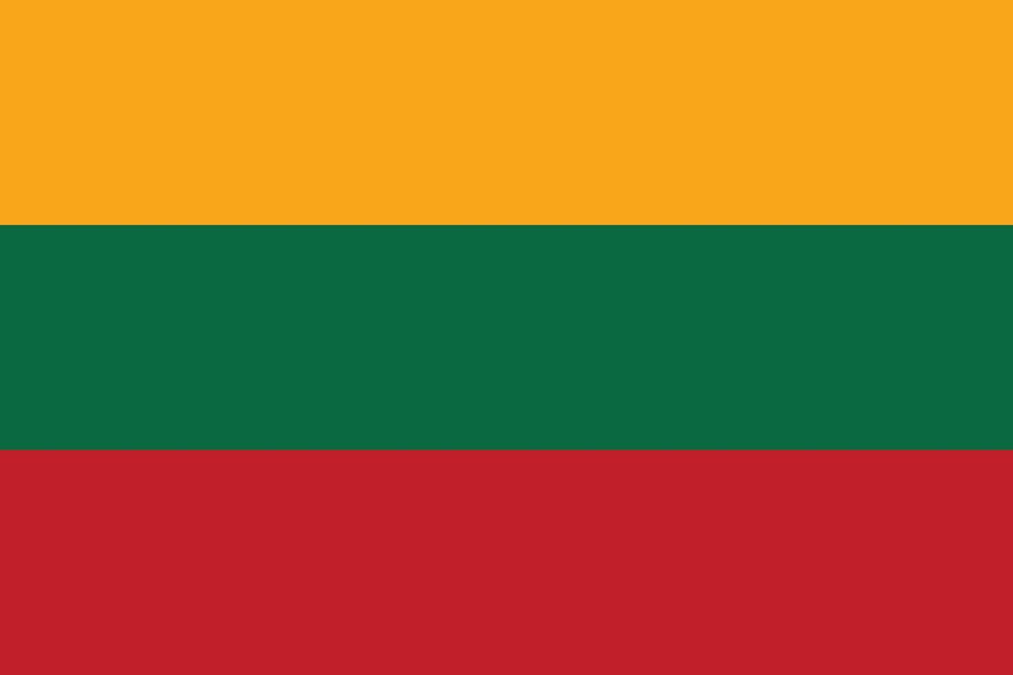 Lithuania flag vector illustration. Lithuania national flag.
