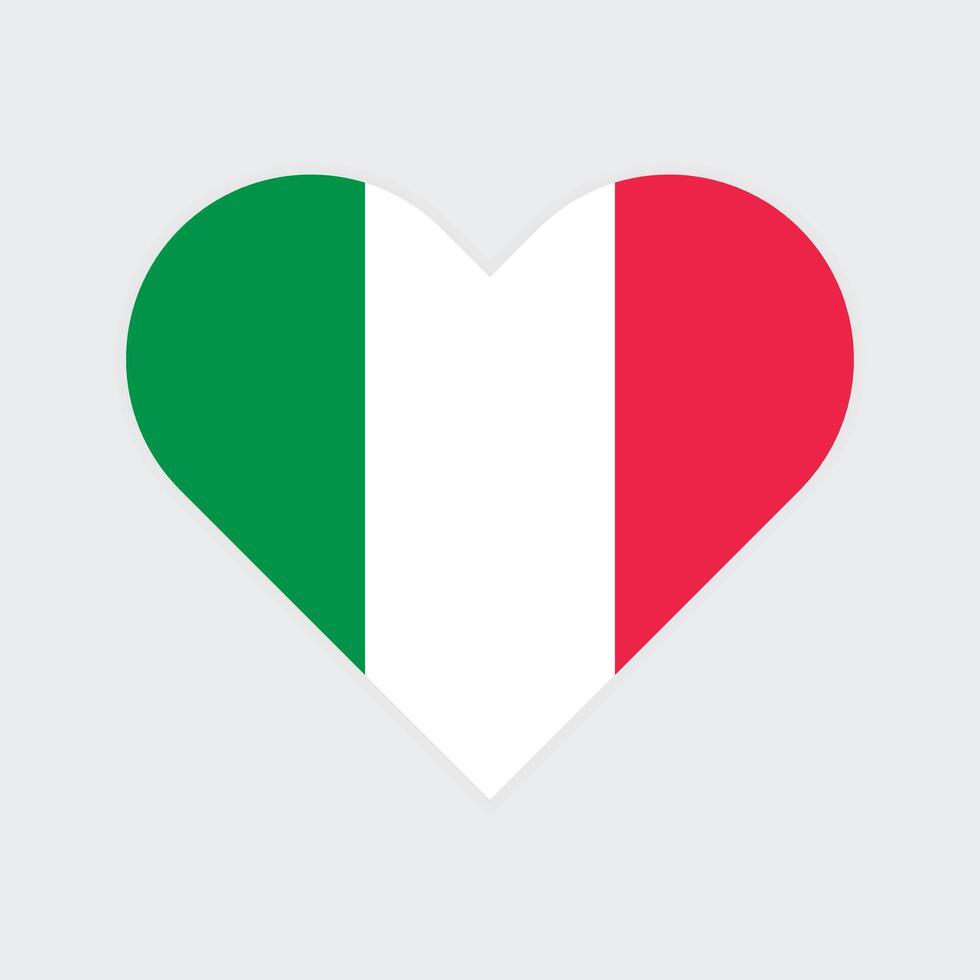 Italy national flag vector illustration. Italy Heart flag.