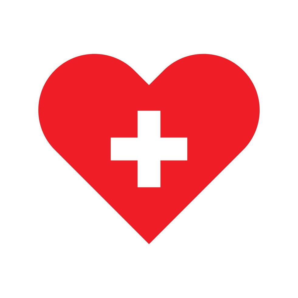 Switzerland national flag vector illustration. Switzerland Heart flag.