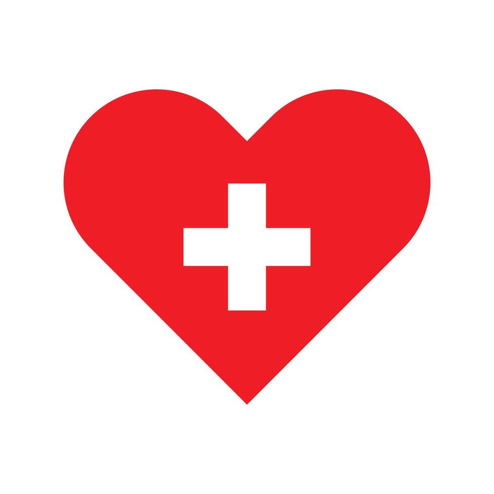 Switzerland national flag vector illustration. Switzerland Heart flag.