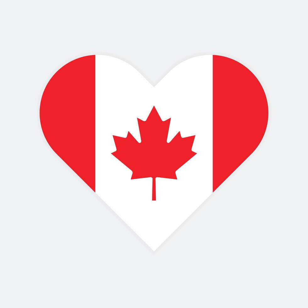 Canada national flag. Canada Heart flag icon. vector