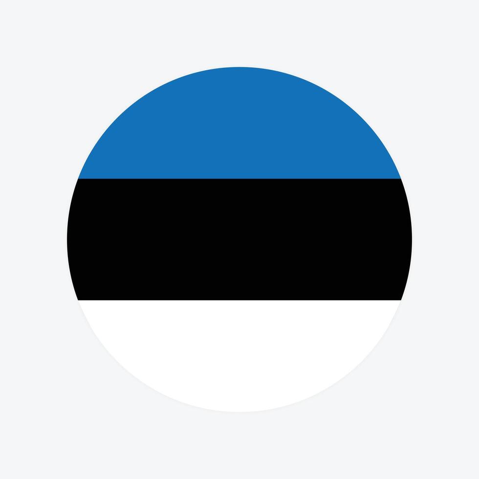 Estonia nacional bandera vector ilustración. Estonia redondo bandera.