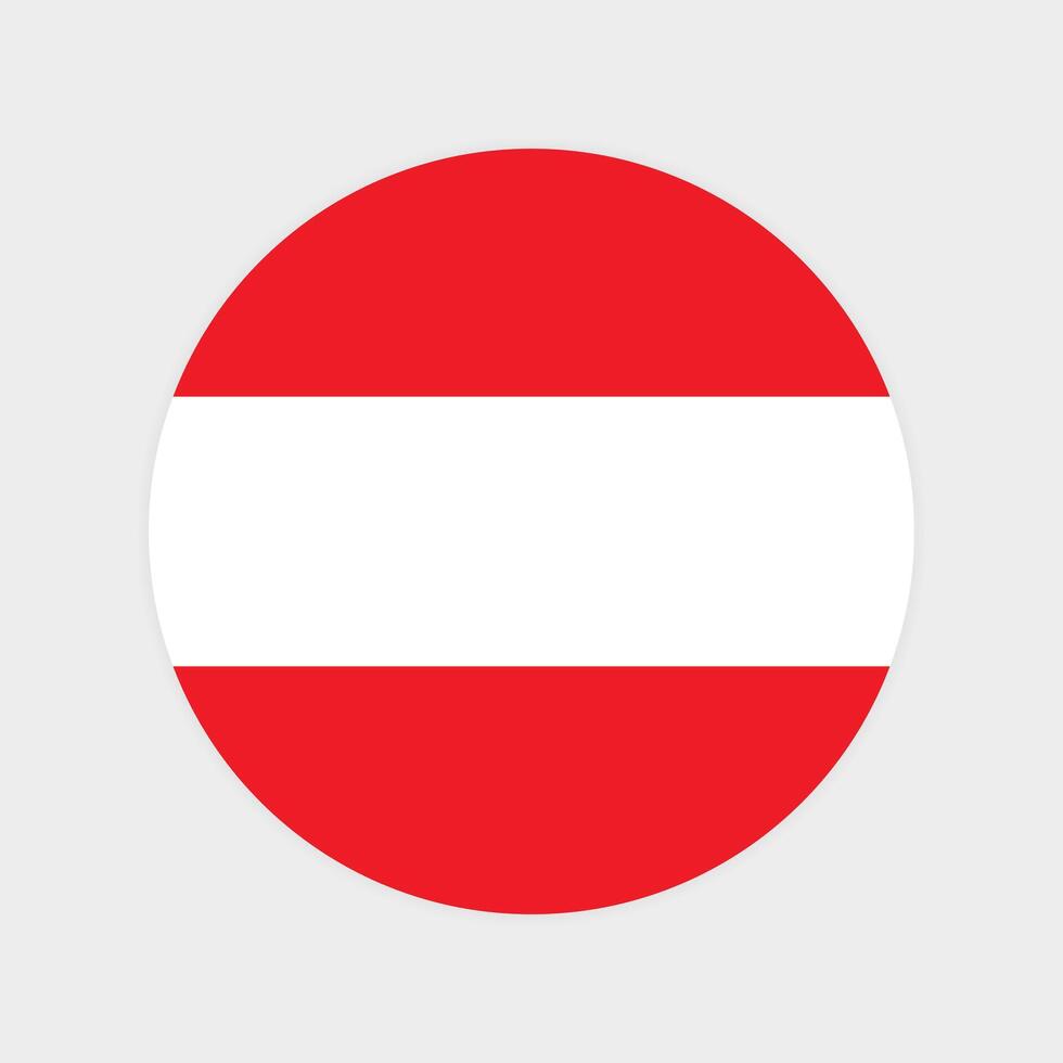 Austria national flag vector illustration. Austria Round flag.