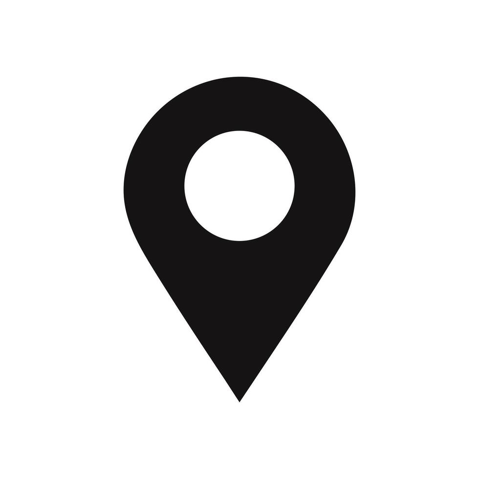 Location vector icon on white background.