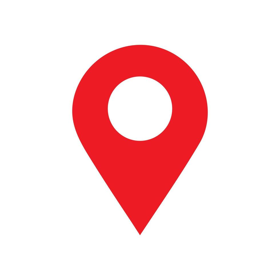 Location vector icon on white background.