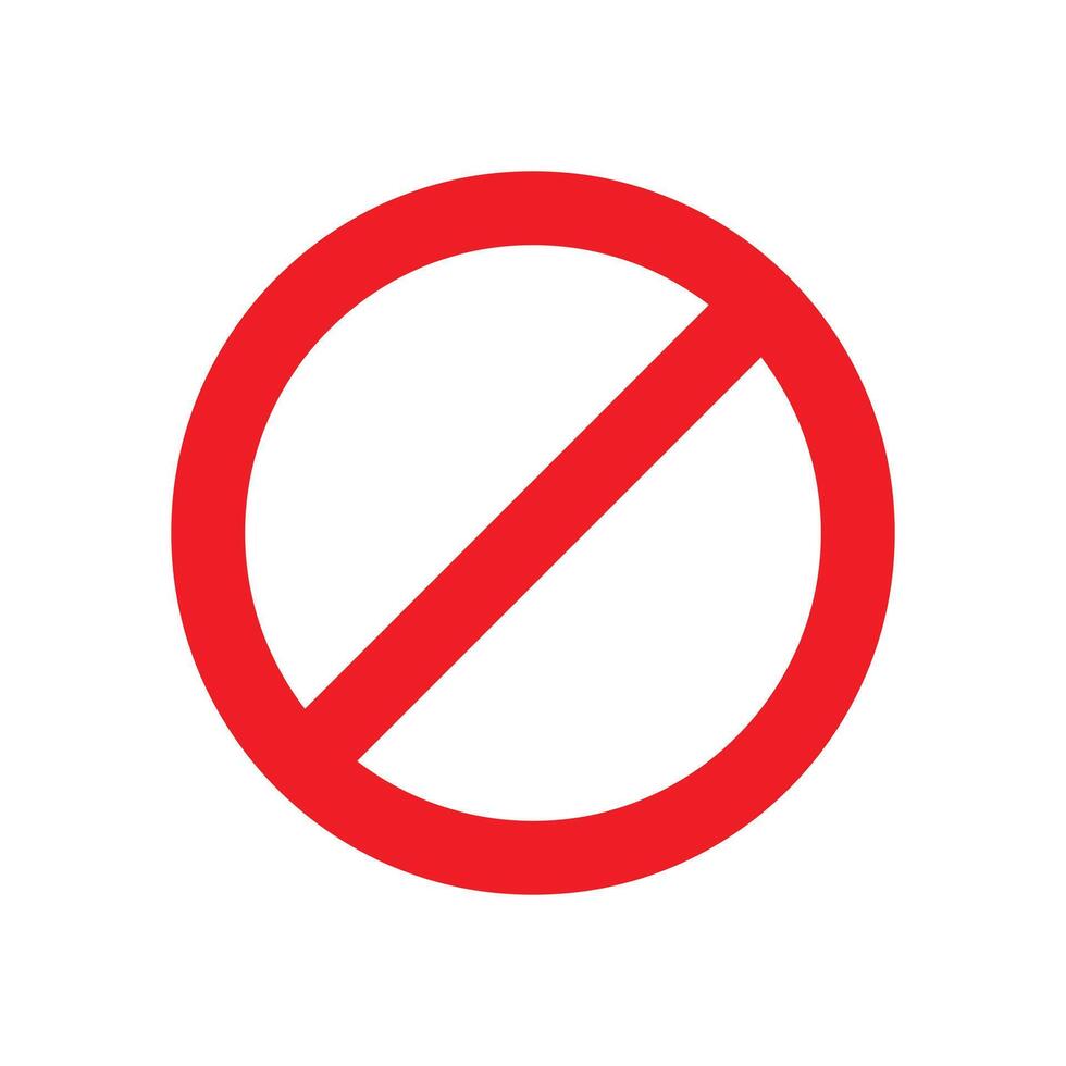 No sign vector isolated on white background.