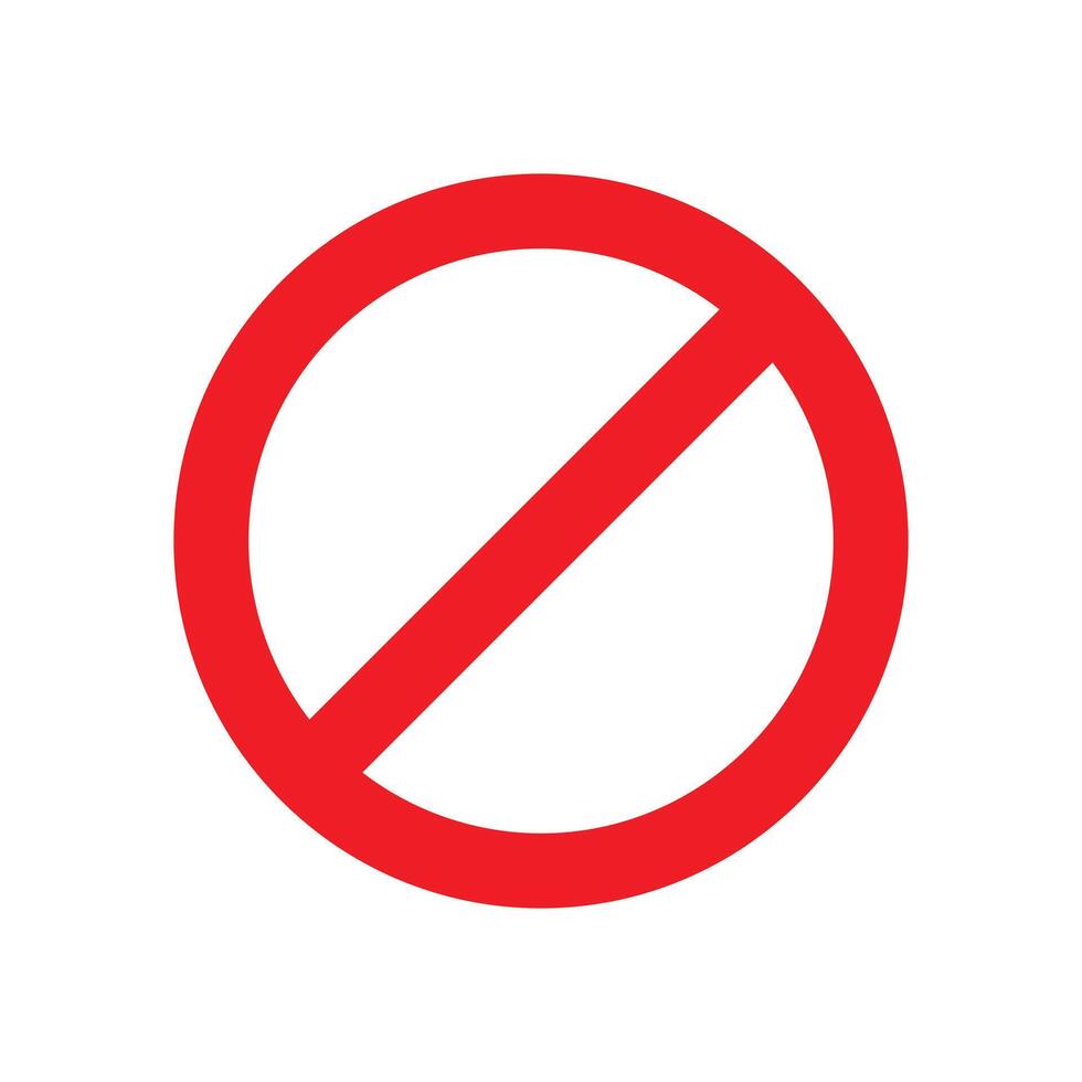 No sign vector isolated on white background.