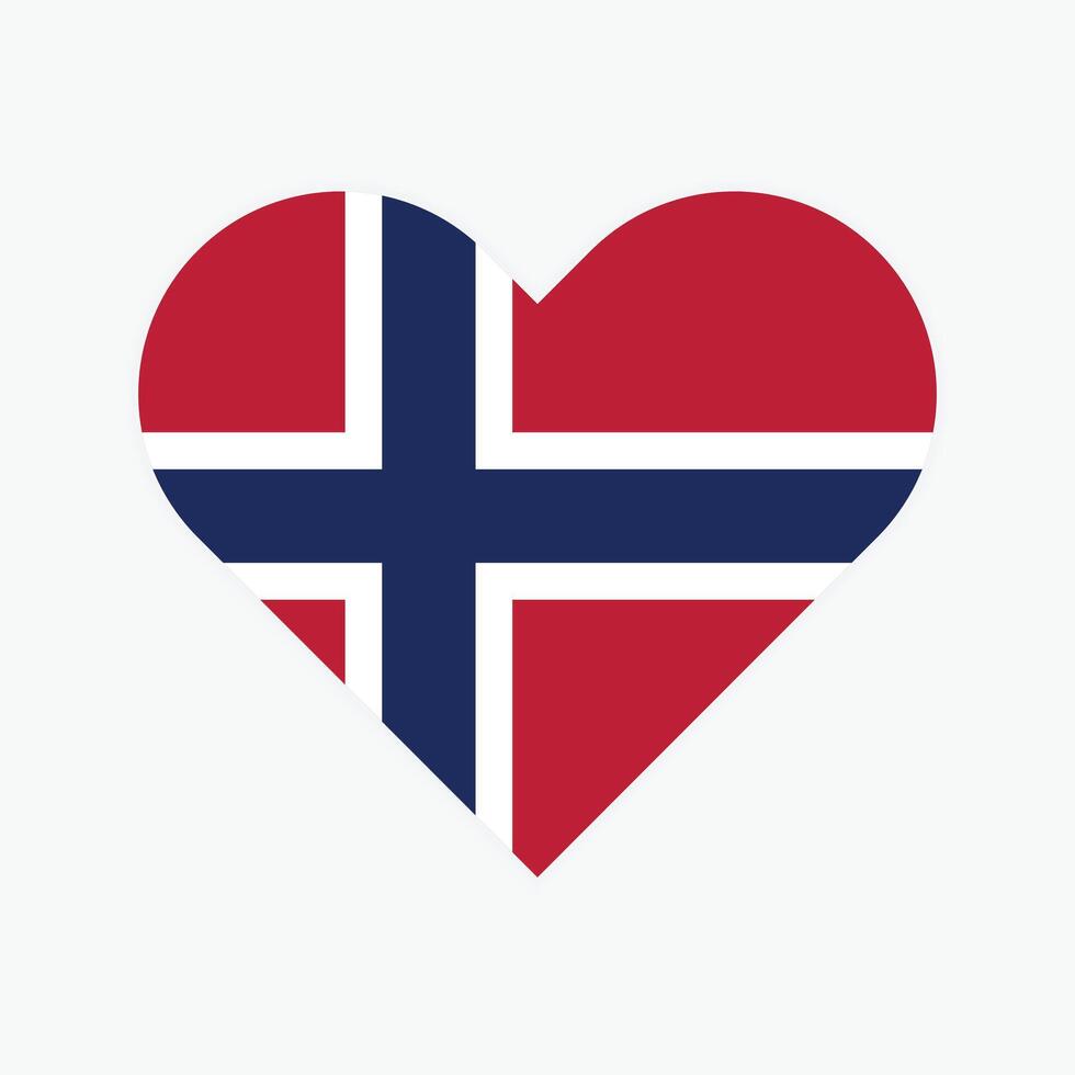 Noruega nacional bandera vector ilustración. Noruega corazón bandera.