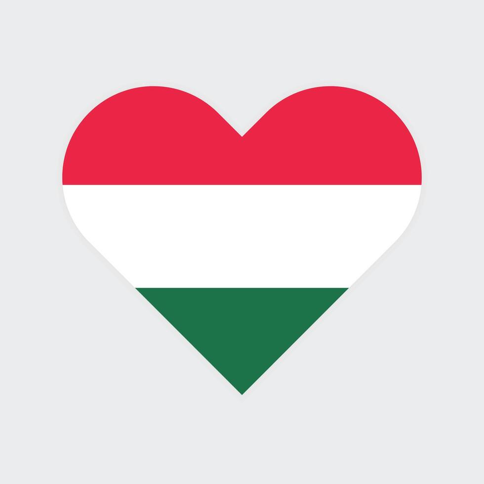 Hungary national flag vector illustration. Hungary Heart flag.