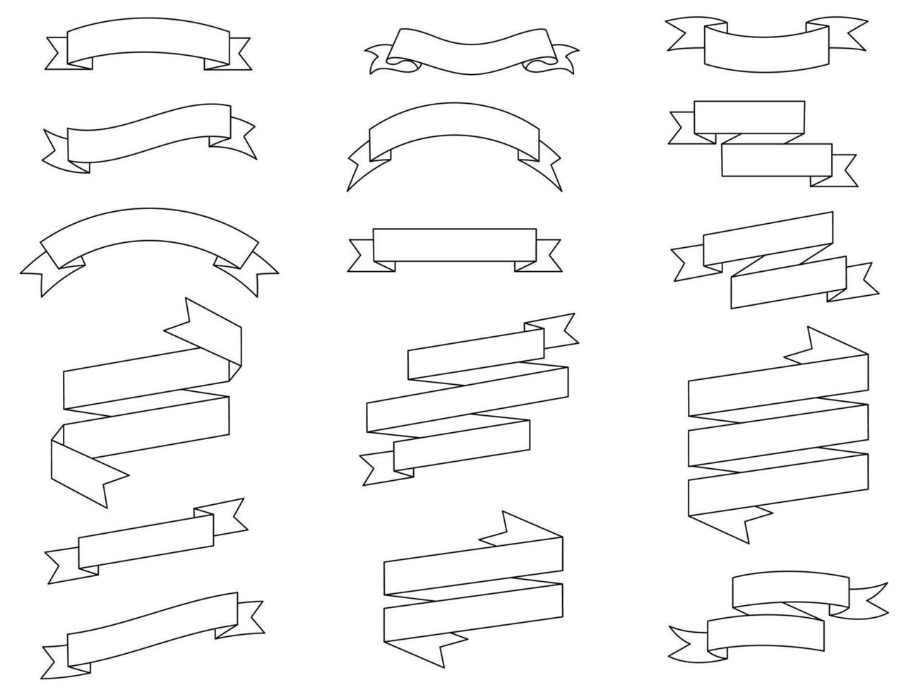 Ribbon elements. Starburst label. Vintage. Modern simple ribbons collection. Flat banner ribbon for decorative design. Ribbons, Banners, badges, Labels Design Elements. vector