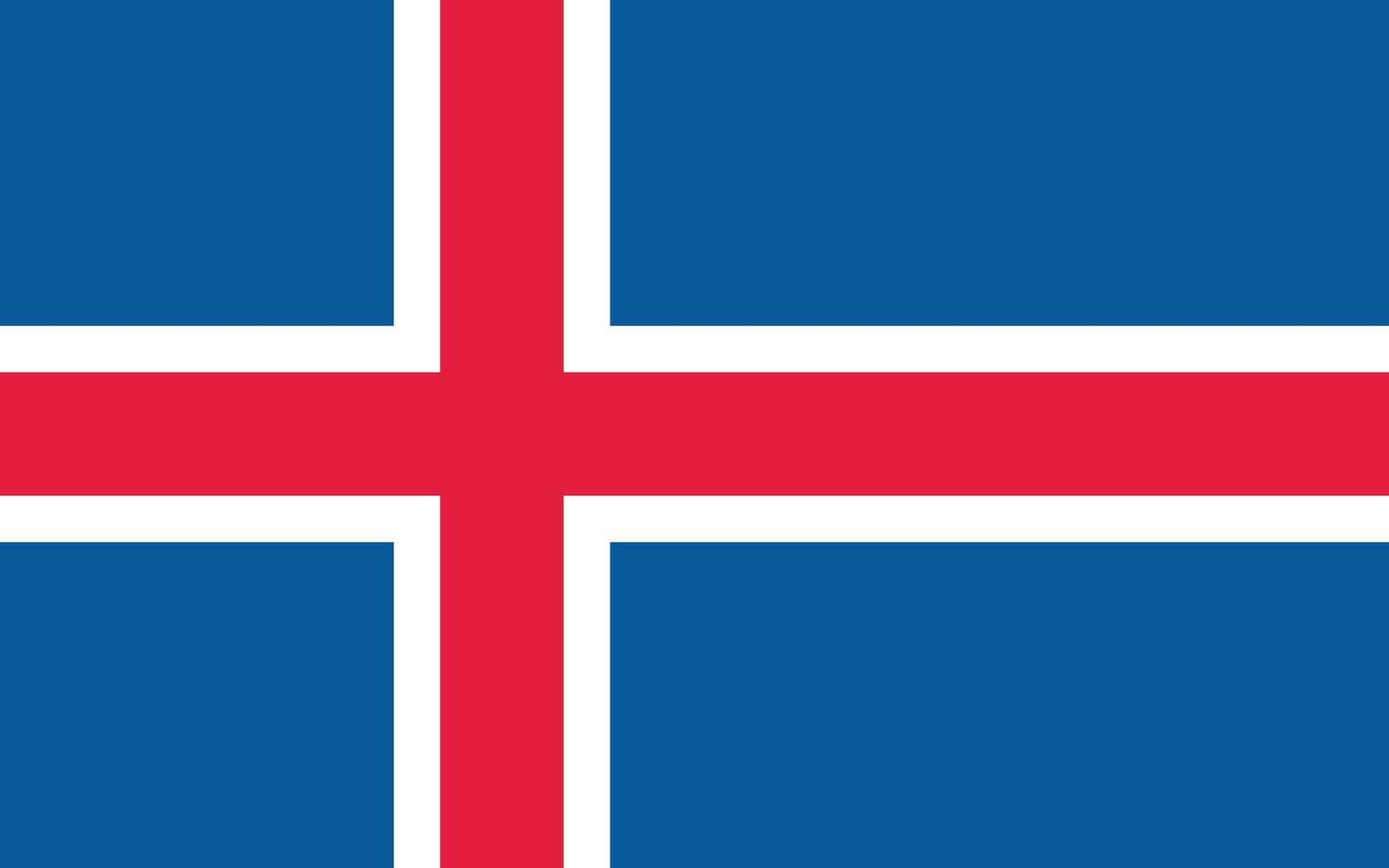 Islandia bandera vector ilustración. Islandia nacional bandera.