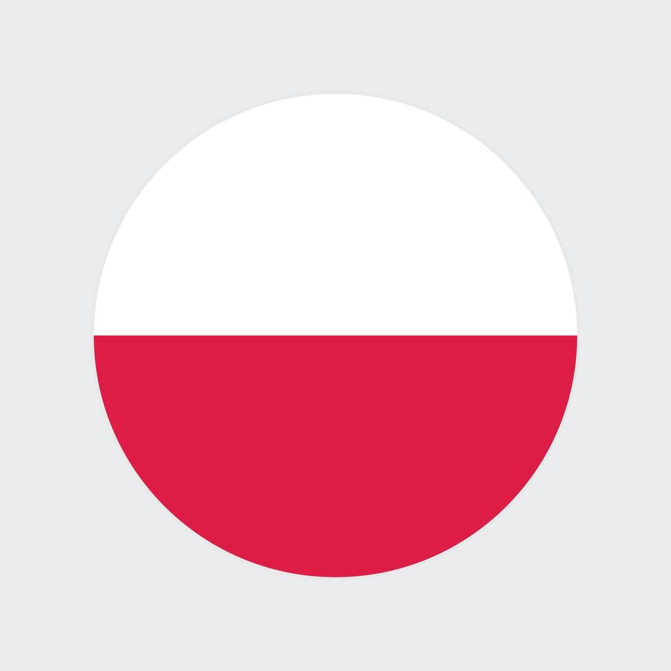 Poland national flag vector illustration. Poland Round flag.