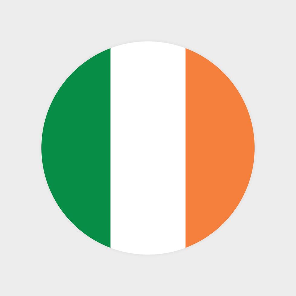 Ireland national flag vector illustration. Ireland Round flag.