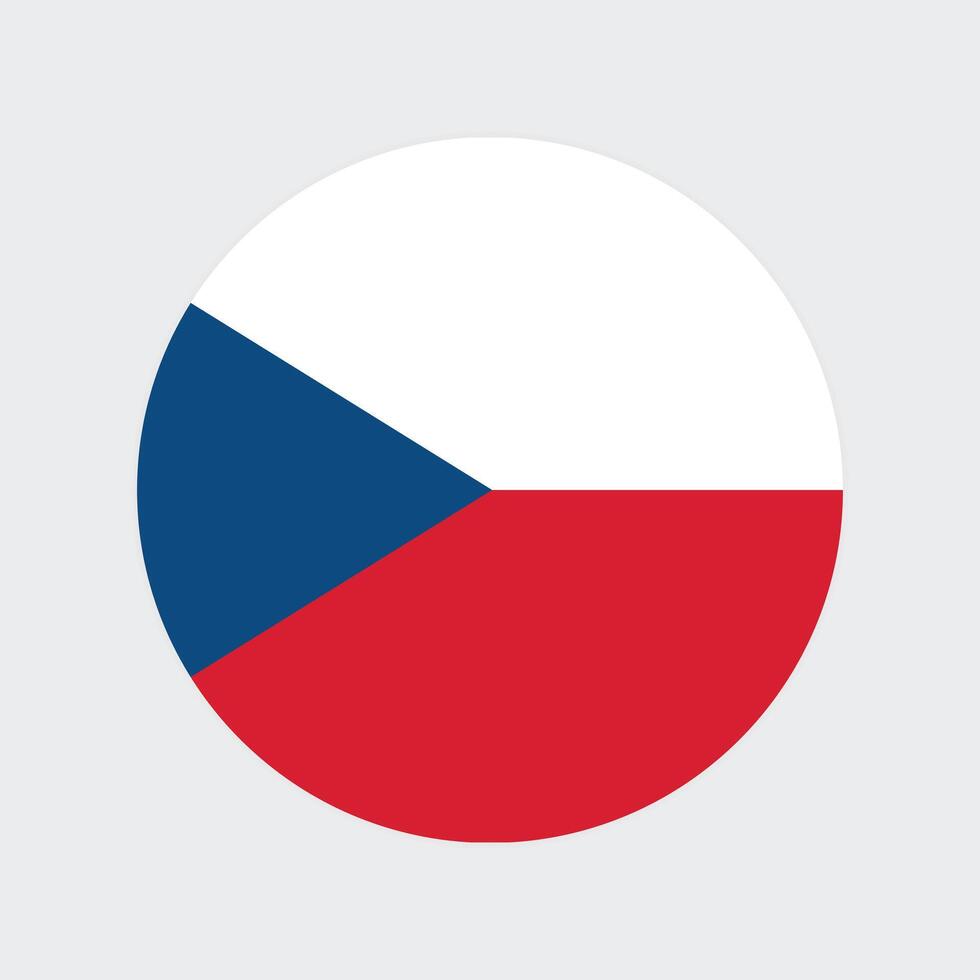 Czech Republic national flag vector illustration. Czech Republic Round flag.