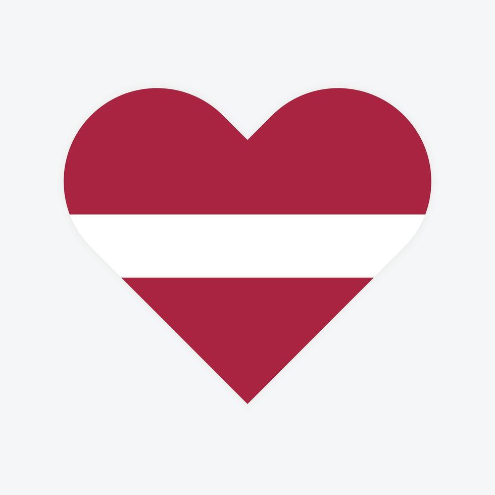 Latvia national flag vector illustration. Latvia Heart flag.