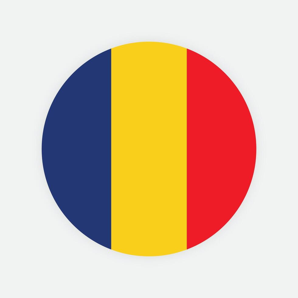 Romania national flag vector illustration. Romania Round flag.