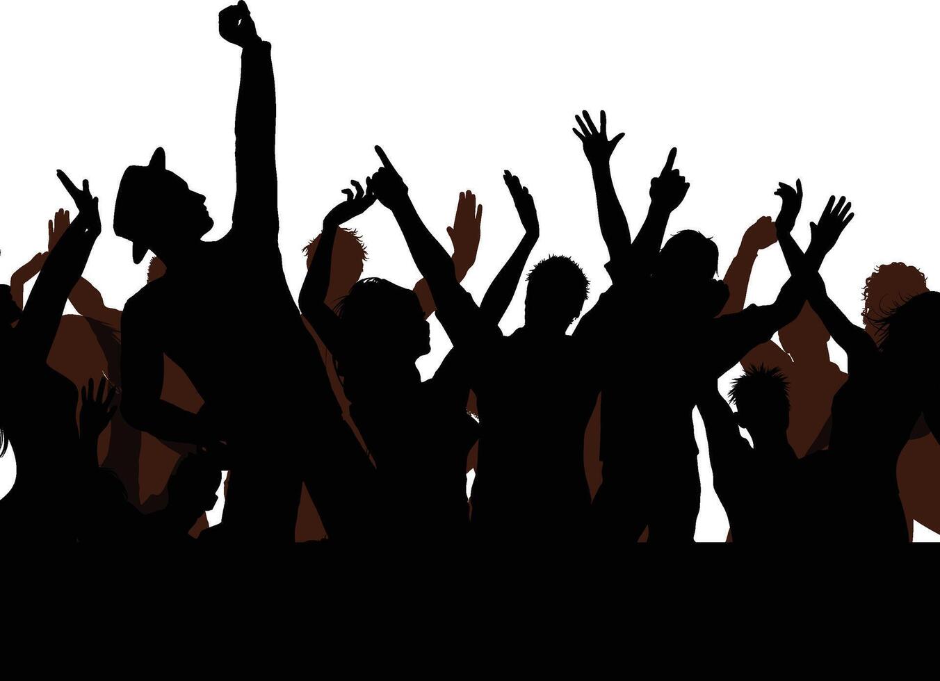 Cheerful people having fun celebrating. Crowd of fun people on party, holiday. Applause people hands vector