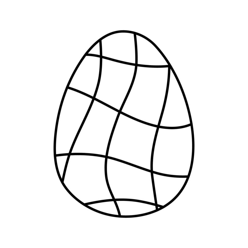 Cute decorated Easter egg isolated on white background. Vector hand-drawn illustration in doodle style. Perfect for holiday designs, cards, logo, decorations.