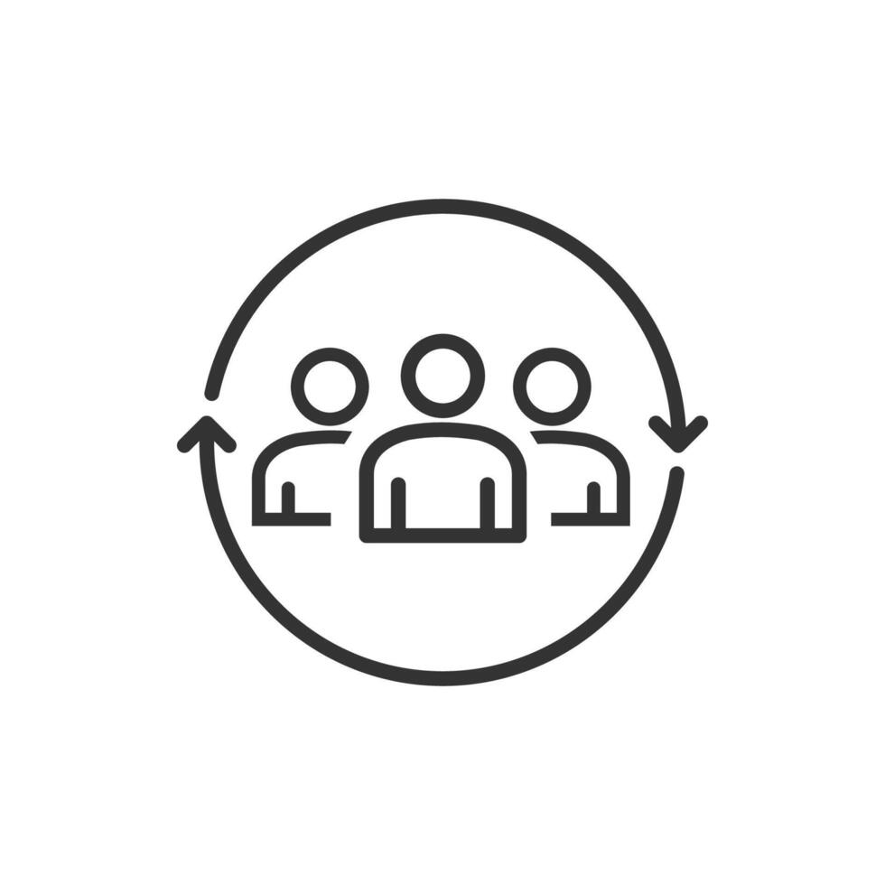 Business teamwork, team building, work group and human resources minimal thin line web icon set vector