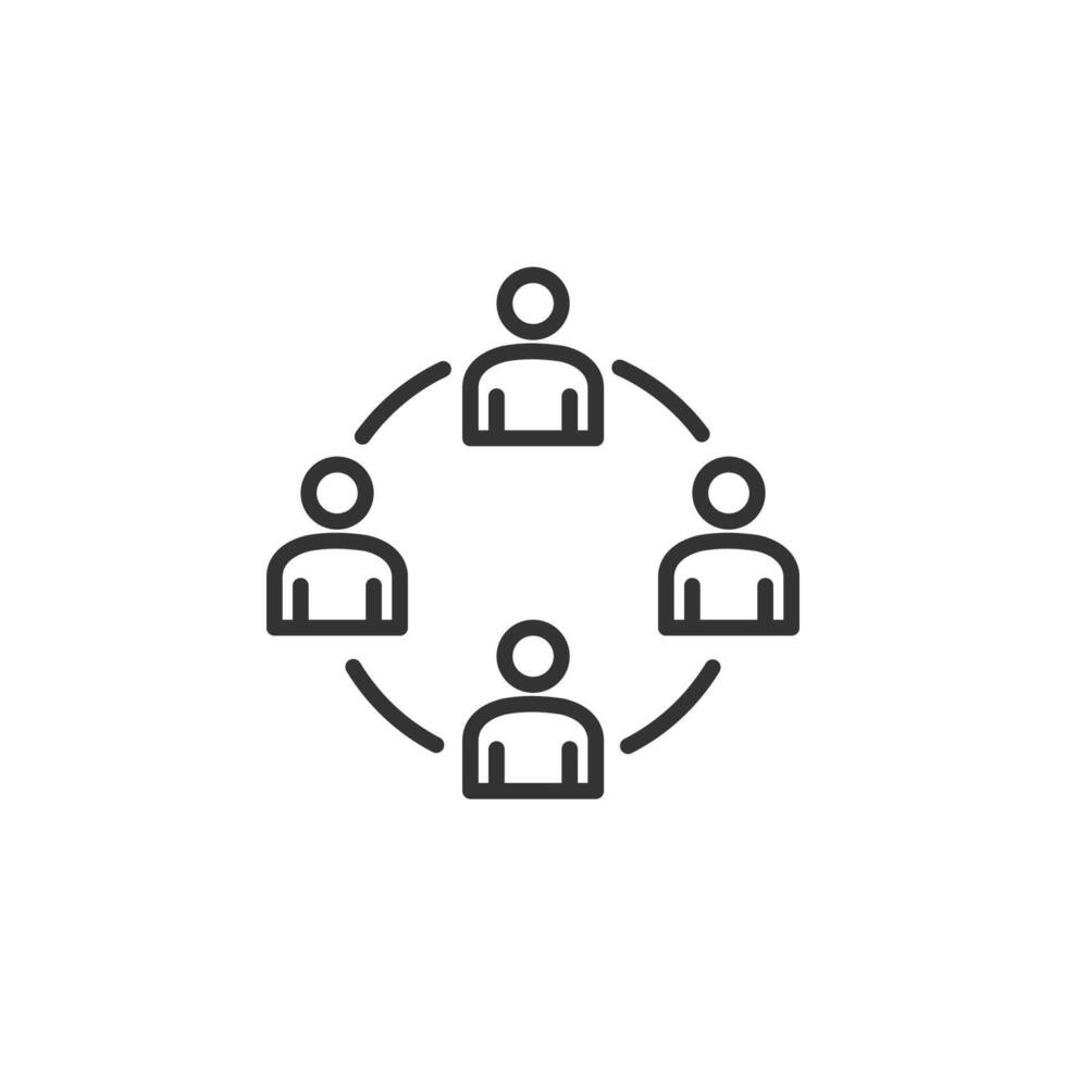 Business teamwork, team building, work group and human resources minimal thin line web icon set vector