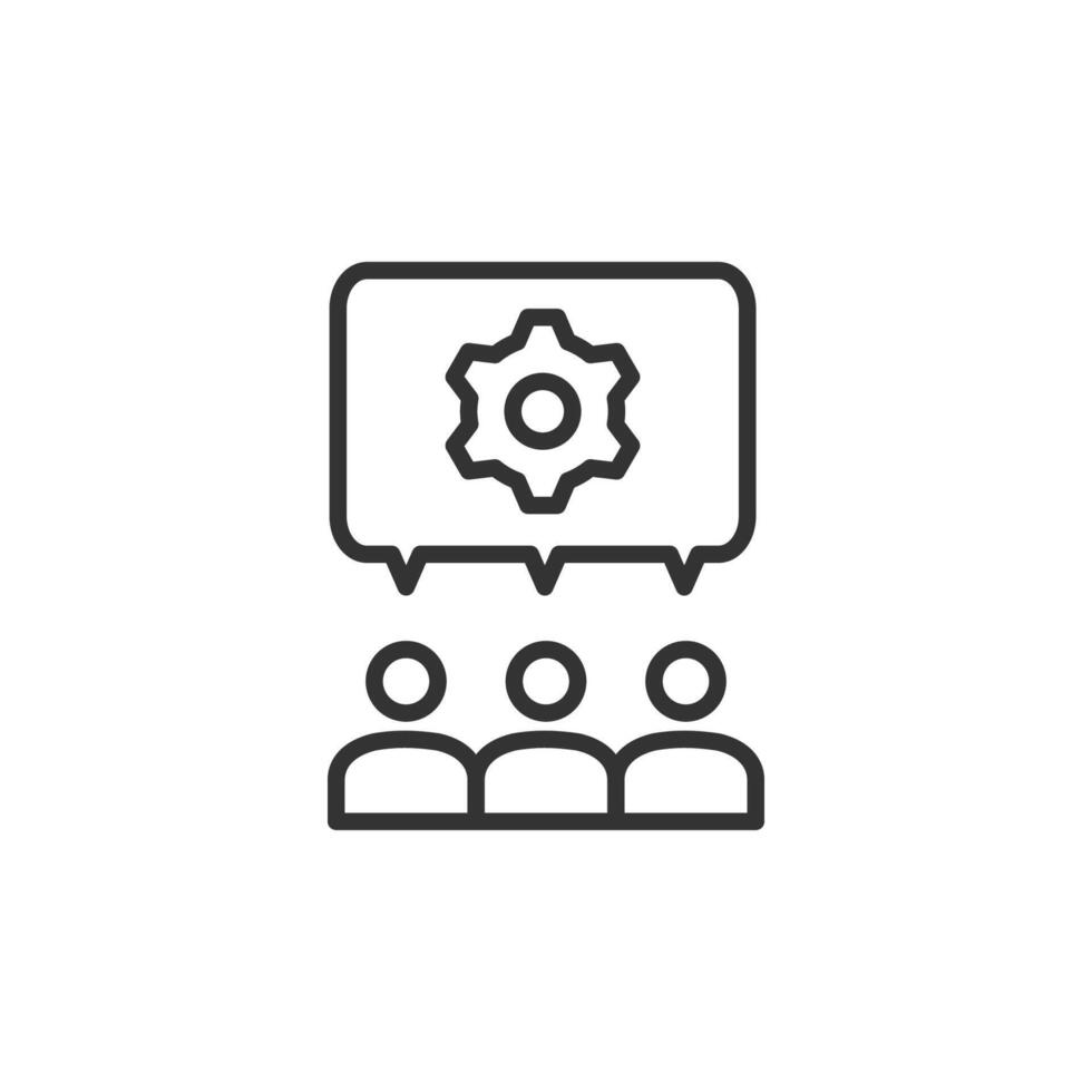 Business teamwork, team building, work group and human resources minimal thin line web icon set vector