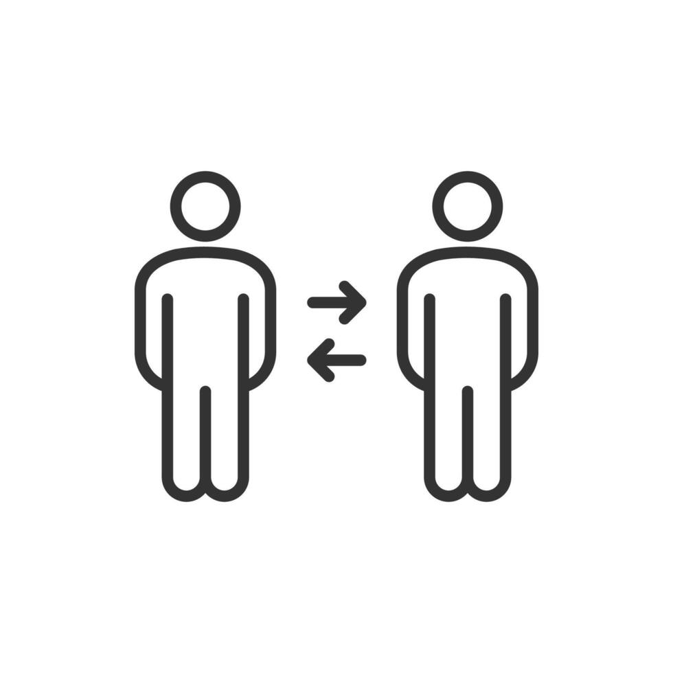 Interaction icon. Business teamwork, team building, work group and human resources minimal thin line web icon set vector