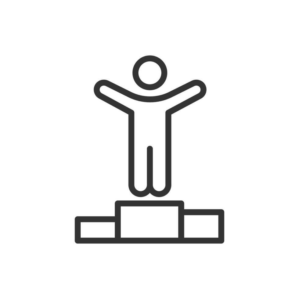 ganador icono. negocio trabajo en equipo, equipo edificio, trabajo grupo y humano recursos mínimo Delgado línea web icono conjunto vector