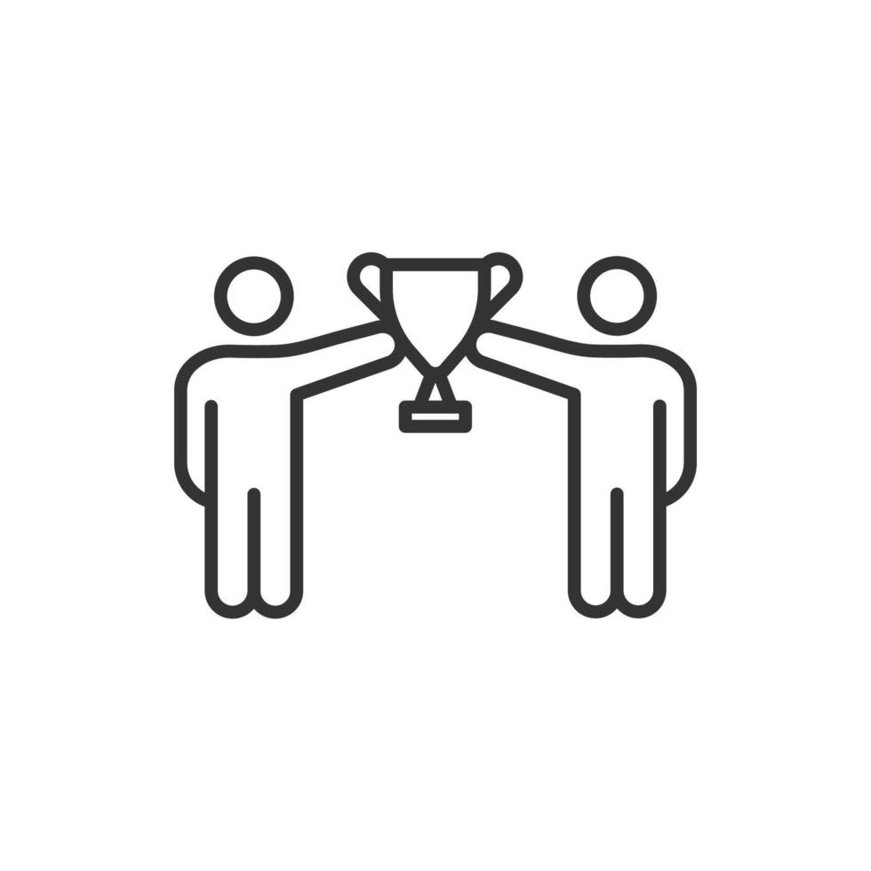 Business teamwork, team building, work group and human resources minimal thin line web icon set vector