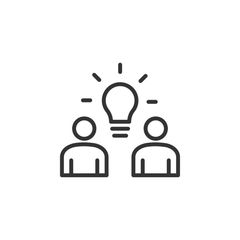 Business teamwork, team building, work group and human resources minimal thin line web icon set vector