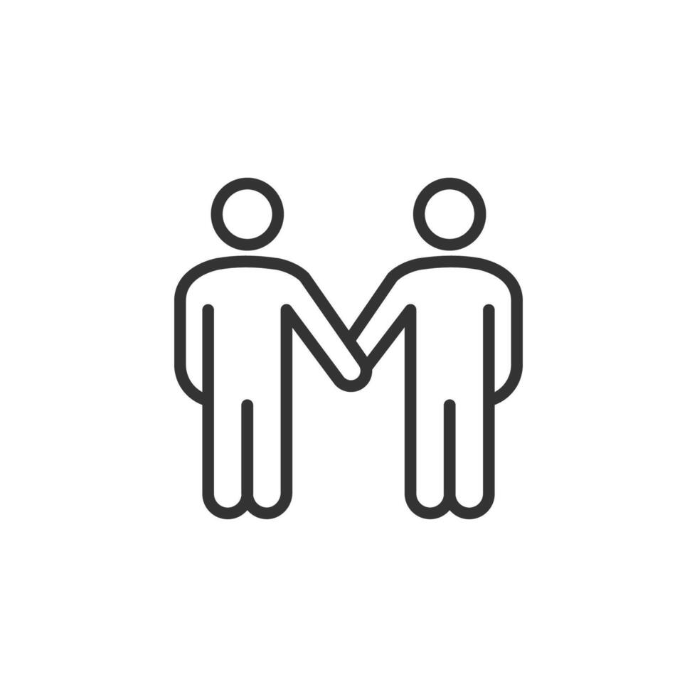 Business teamwork, team building, work group and human resources minimal thin line web icon set vector