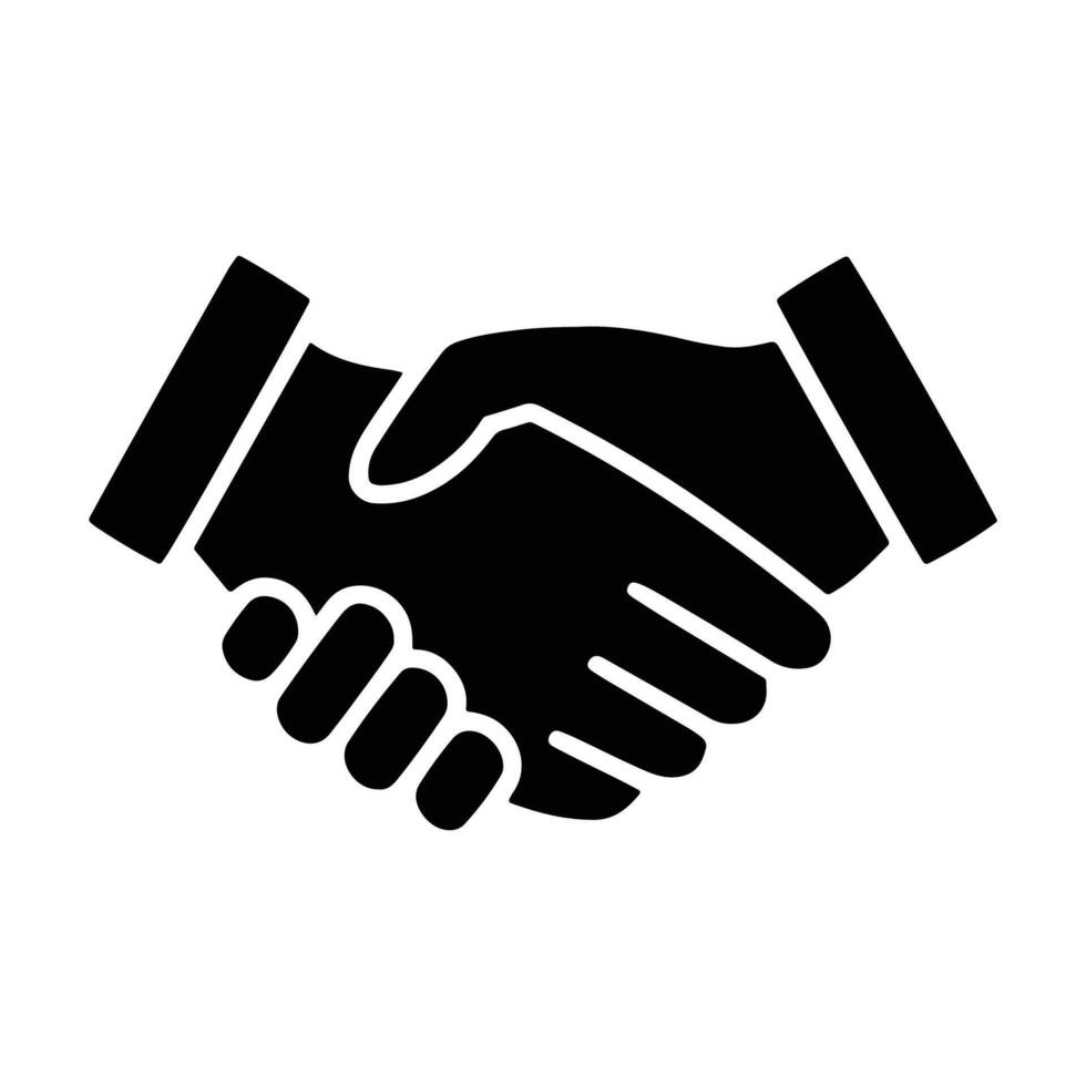 Business handshake contract agreement flat vector icon for apps and websites