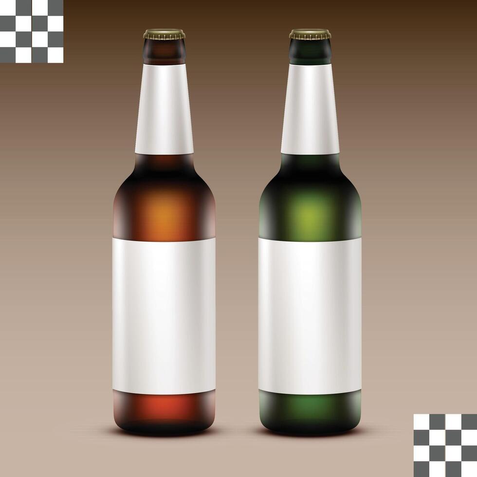 cerveza botella Bosquejo - blanco etiqueta vector